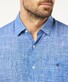 Pierre Cardin Linnen Look Katoen Button Under Airtouch Overhemd Midden Blauw