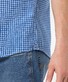 Pierre Cardin Linnen Look Katoen Ruit Button Under Airtouch Overhemd Midden Blauw