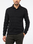 Pierre Cardin Longsleeve Polo Voyage Uni Striped Poloshirt Black