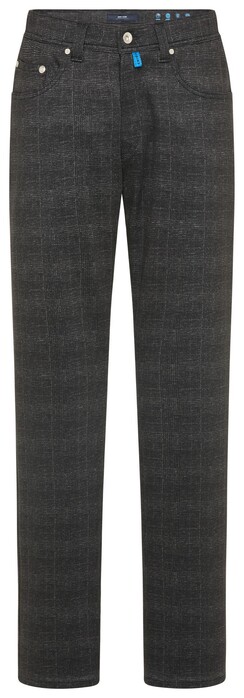 Pierre Cardin Lyon Tapered Check Pants Anthracite Grey