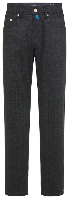 Pierre Cardin Lyon Tapered Fine Check Pattern Pants Anthracite Grey