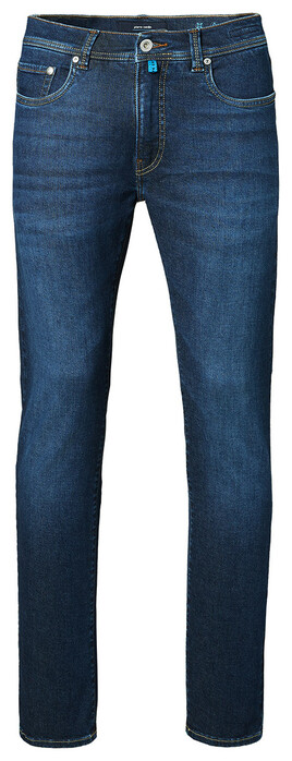Pierre Cardin Lyon Tapered Futureflex Green Rivet Jeans Dark Blue Used Buffies