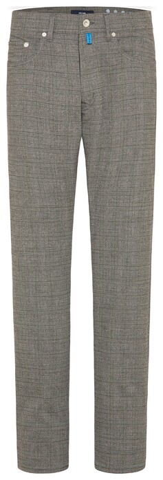 Pierre Cardin Modern Lyon 5-Pocket Check Pants Grey