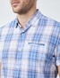 Pierre Cardin Multi Check Short Sleeve Overhemd Wit-Blauw