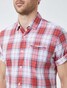 Pierre Cardin Multi Check Short Sleeve Overhemd Wit-Rood