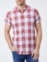Pierre Cardin Multi Check Short Sleeve Overhemd Wit-Rood