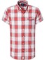 Pierre Cardin Multi Check Short Sleeve Shirt White-Red