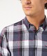 Pierre Cardin Multi Check Twill Denim Academy Overhemd Blauw-Rood
