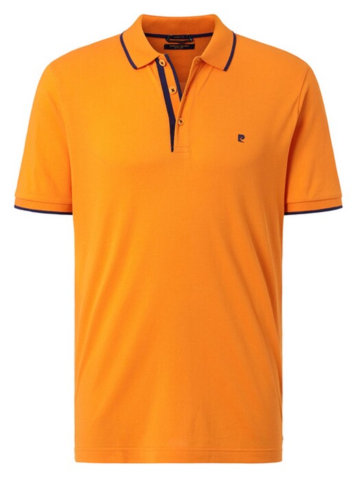 Pierre Cardin Piqué Airtouch Uni Fine Contrast Polo Oranje