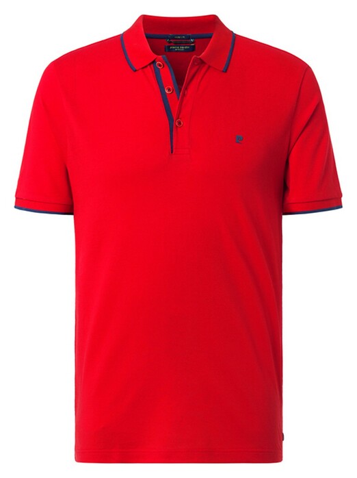 Pierre Cardin Piqué Airtouch Uni Fine Contrast Poloshirt Red