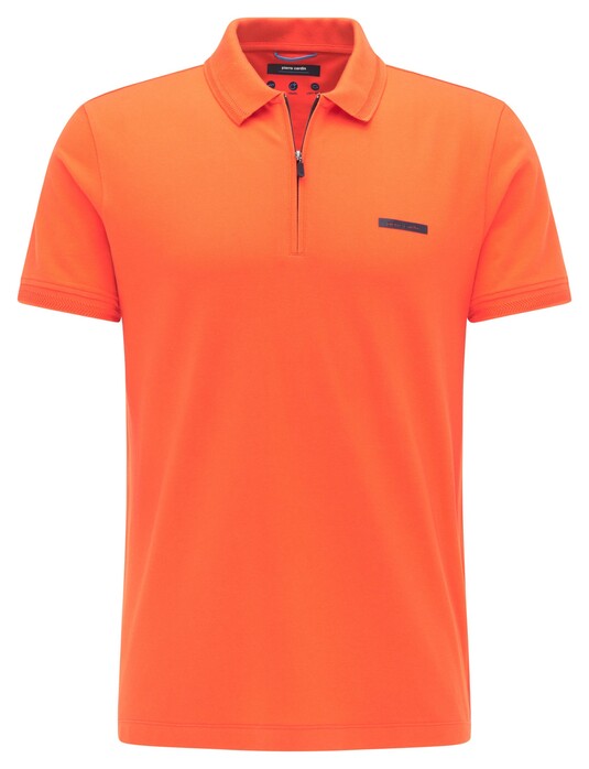 Pierre Cardin Piqué Futureflex Zip Comfort Stretch Poloshirt Bittersweet Orange