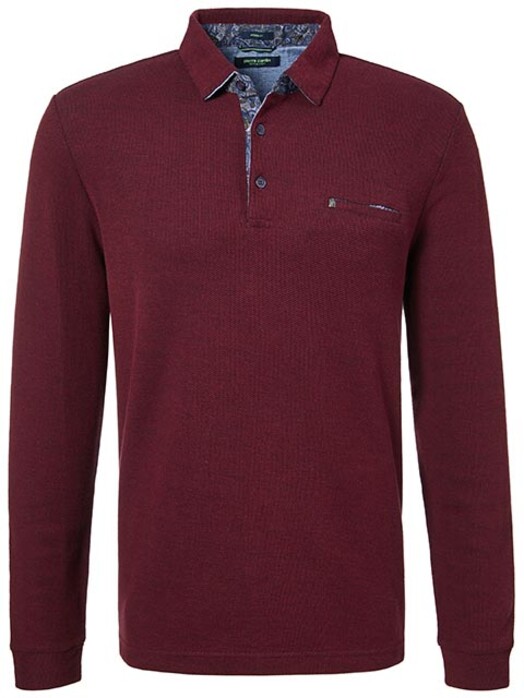 Pierre Cardin Polo Bicolor Structure Poloshirt Red Wine