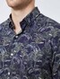 Pierre Cardin Short Sleeve Fantasy Overhemd Blauw-Groen