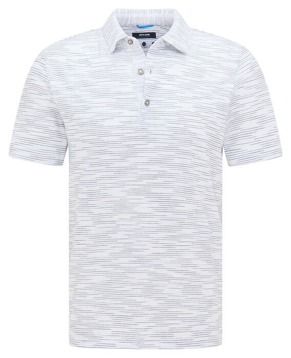 Pierre Cardin Silky Cotton Multi Fine Stripe Poloshirt White