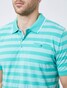 Pierre Cardin Striped Airtouch Pique Poloshirt Turquoise