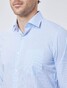 Pierre Cardin Striped Poplin Kent Overhemd Licht Blauw Melange