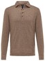 Pierre Cardin Supima Cotton Interlock Fine Subtle Stripe Effect Poloshirt Light Brown