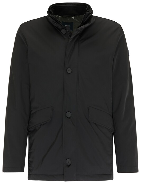 Pierre Cardin Uni Button Zip Coat Black