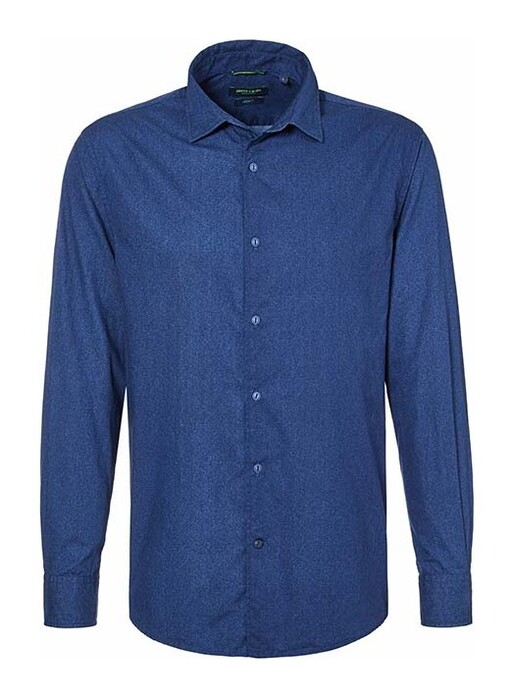 Pierre Cardin Uni Denim Academy Overhemd Midden Blauw