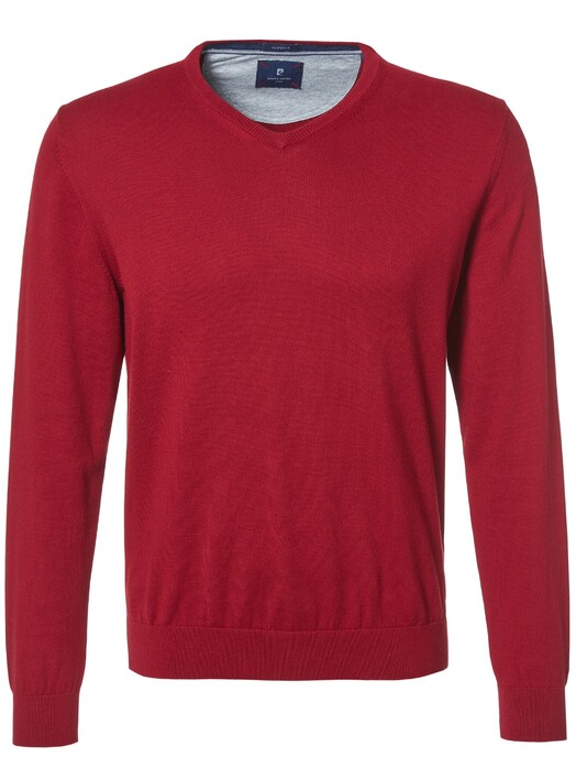 Pierre Cardin V-Neck Royal Blend Pullover Red