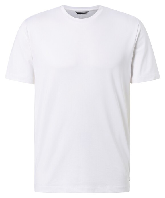 Pierre Cardin Voyage Shirt Uni Comfort Stretch Round Neck T-Shirt Wit