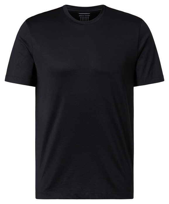 Pierre Cardin Voyage Shirt Uni Comfort Stretch Round Neck T-Shirt Zwart