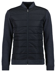 Ragman Cardigan Jacket Nylon Front College Collar Black
