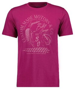 Ragman Custom Made Motors Graphic Cotton Round Neck T-Shirt Berry
