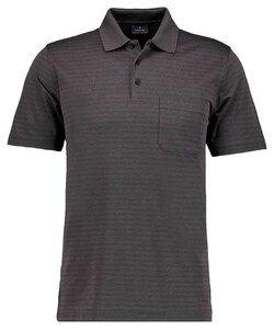 Ragman Duo Fine Line Soft Knit Easy Care Poloshirt Anthracite Grey