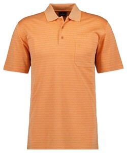 Ragman Duo Fine Line Soft Knit Easy Care Poloshirt Apricot