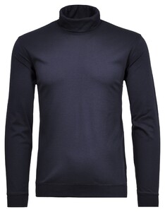 Ragman Fine Cotton Jersey Rollneck Shirt Long Sleeve Bottom Rib T-Shirt Dark Evening Blue