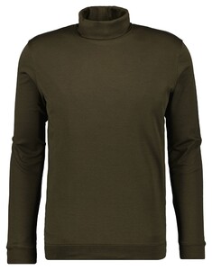 Ragman Fine Cotton Jersey Rollneck Shirt Long Sleeve Bottom Rib T-Shirt Green