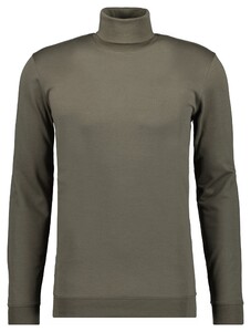Ragman Fine Cotton Jersey Rollneck Shirt Long Sleeve Bottom Rib T-Shirt Mocca