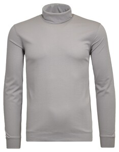 Ragman Fine Cotton Jersey Rollneck Shirt Long Sleeve Bottom Rib T-Shirt Silver Grey
