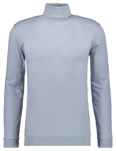 Ragman Fine Cotton Jersey Rollneck Shirt Long Sleeve Bottom Rib T-Shirt Silver