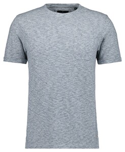 Ragman Fine Stripe Cotton Linnen With Chest Pocket T-Shirt Ecru