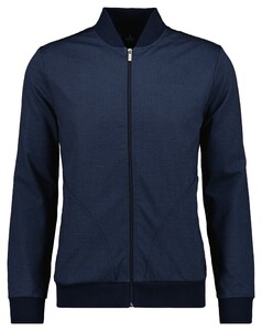 Ragman Garment Washed Sweat Cardigan Jacket Minimal Design Dark Evening Blue