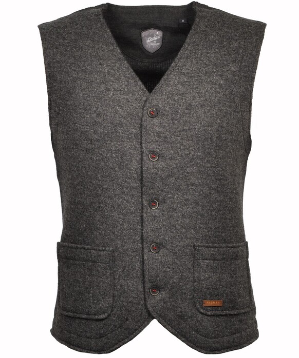 Ragman Gilet Button Contrast Waistcoat Anthracite Grey