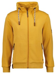 Ragman High Neck Drawstring Sweat Cardigan Zip Fine Orange