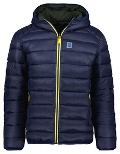 Ragman Hoodie Reversible Jacket Zipper Side Pockets Night Blue