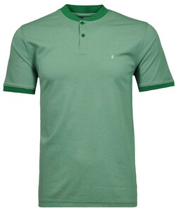 Ragman Jacquard Design Softknit Polo Mint
