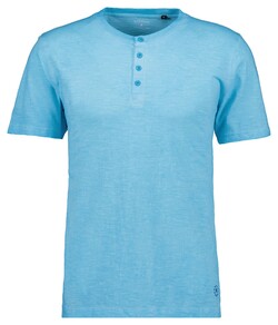 Ragman Jersey Slub Serafino Collar T-Shirt Amparo Blue