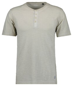 Ragman Jersey Slub Serafino Collar T-Shirt Licht Grijs