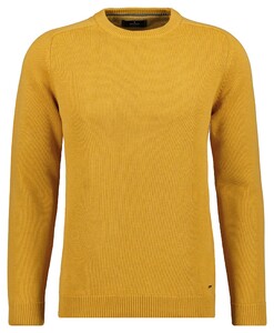 Ragman Knitted Round Neck Garment Wash Pullover Pumpkin