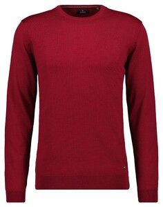 Ragman Knitted Round Neck Solid Color Merino Wool Trui Berry