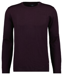 Ragman Knitted Round Neck Solid Color Merino Wool Trui Bordeaux