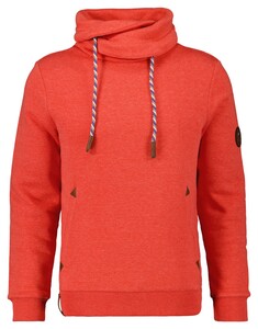 Ragman Light Summer Sweat Maseltov Drawstring Collar Pullover Garnet Rose