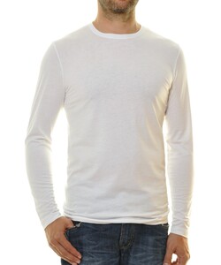 Ragman Long Sleeve Round Neck Bodyfit T-Shirt Wit