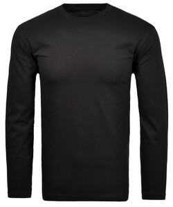 Ragman Long Sleeve Round Neck Cotton T-Shirt Black