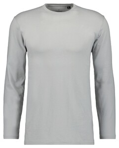 Ragman Long Sleeve Round Neck Cotton T-Shirt Silver